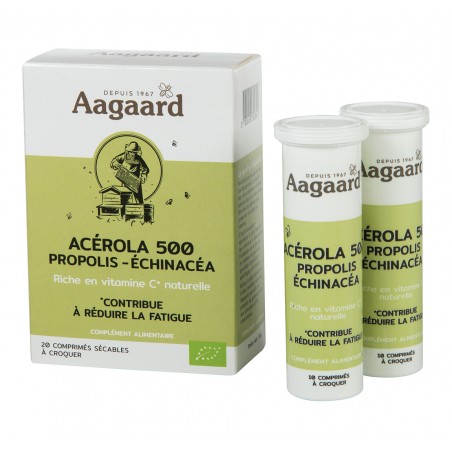 Comprimés Acérola 500 - Propolis - Echinacéa - Aagaard